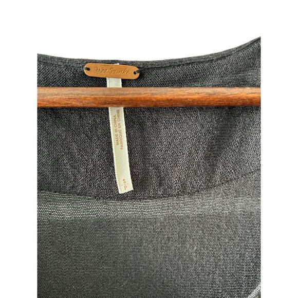 Free People Embellished Cardigan Black Beads Sequins Size S Boho Y2K Style - Picture 2 of 8